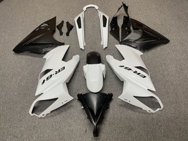 Weiß Matt Schwarz 2009-2011 Kawasaki Ninja ER6F Motorrad Verkleidung