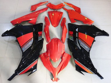 Rot Schwarz 2013-2024 Kawasaki Ninja 300 Motorrad Verkleidung