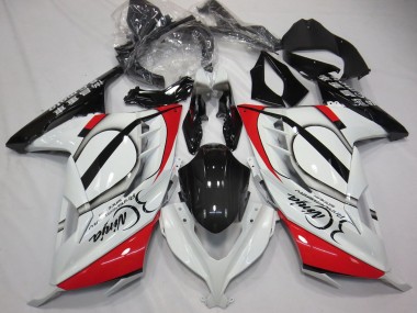 Glänzendes Weiß Rot Schwarz 2013-2024 Kawasaki Ninja 300 Motorrad Verkleidung