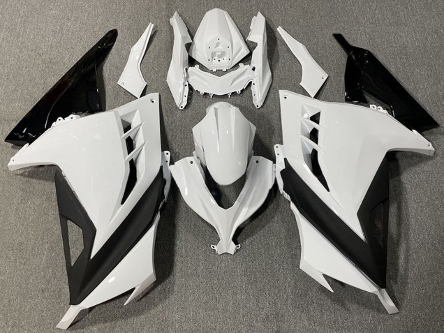 Weiß Schwarz 2013-2024 Kawasaki Ninja 300 Motorrad Verkleidung