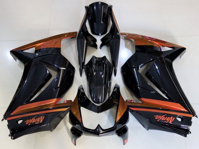 Glänzendes Schwarz Orange 2008-2012 Kawasaki Ninja 250 Motorrad Verkleidung