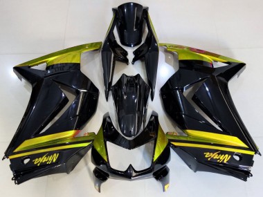 Glänzendes Schwarz Gelb 2008-2012 Kawasaki Ninja 250 Motorrad Verkleidung