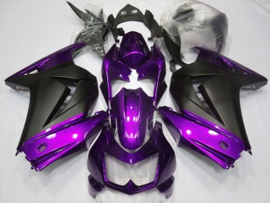 Lila Matt Schwarz 2008-2012 Kawasaki Ninja 250 Motorrad Verkleidung