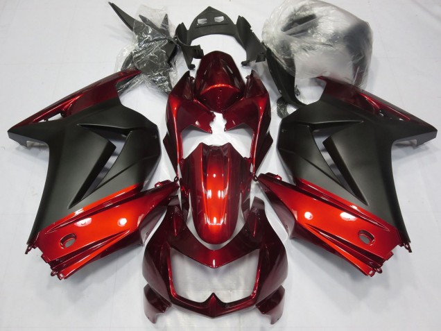 Rot Matt Schwarz 2008-2012 Kawasaki Ninja 250 Motorrad Verkleidung