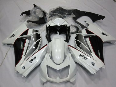 Weiß Glänzendes Schwarz 2008-2012 Kawasaki Ninja 250 Motorrad Verkleidung