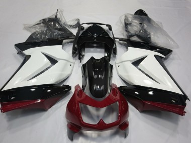 Weiß Rot Glänzendes Schwarz 2008-2012 Kawasaki Ninja 250 Motorrad Verkleidung