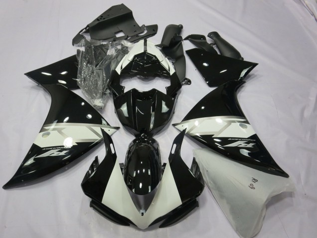 Glänzendes Schwarz Weiß Silber 2012-2014 Yamaha R1 Motorrad Verkleidung