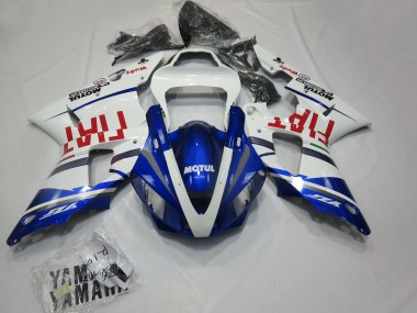 Weiß Blau Rot Fiat Motul 2000-2001 Yamaha R1 Motorrad Verkleidung