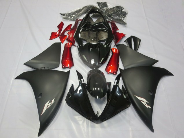 Glänzendes Schwarz Matt Schwarz Rot 2012-2014 Yamaha R1 Motorrad Verkleidung
