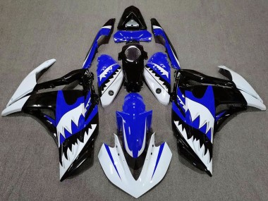 Weiß Blau Schwarz Hai 2015-2018 Yamaha R3 Motorrad Verkleidung
