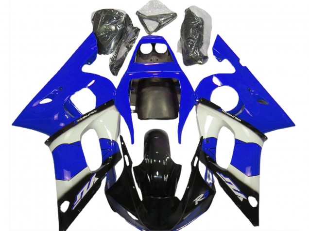 Blau Weiß Glänzendes Schwarz 1998-2002 Yamaha R6 Motorrad Verkleidung