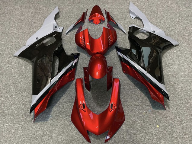 Grau Rot Glänzendes Schwarz 2017-2023 Yamaha R6 Motorrad Verkleidung