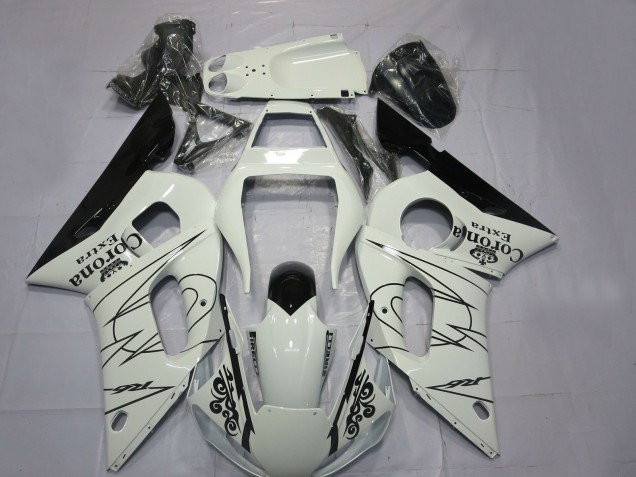 Weiß Schwarz Corona Motul 1998-2002 Yamaha R6 Motorrad Verkleidung
