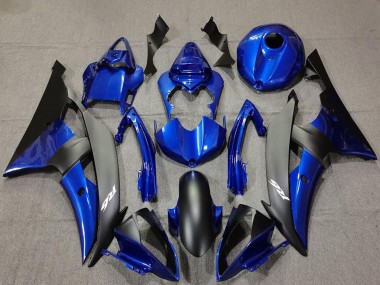 Blau Matt Schwarz Weiß Aufkleber 2008-2016 Yamaha R6 Motorrad Verkleidung
