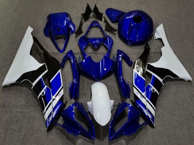 Weiß Blau Glänzendes Schwarz 2008-2016 Yamaha R6 Motorrad Verkleidung