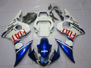 Weiß Blau Rot Fiat Motul Dunlop 2003-2004 Yamaha R6 Motorrad Verkleidung