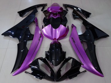 Lila Glänzendes Schwarz 2008-2016 Yamaha R6 Motorrad Verkleidung