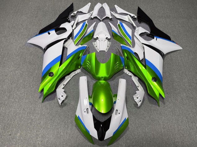 Weiß Blau Grün 2017-2023 Yamaha R6 Motorrad Verkleidung