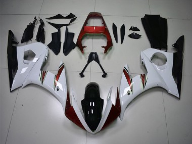 Weiß Rot Glänzendes Schwarz 2003-2004 Yamaha R6 Motorrad Verkleidung