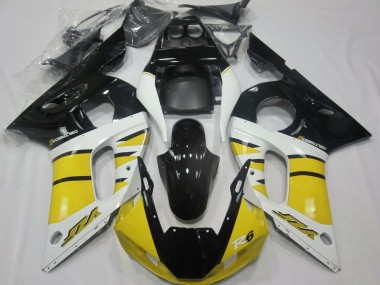 Gelb Weiß Glänzendes Schwarz 1998-2002 Yamaha R6 Motorrad Verkleidung