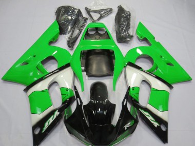 Grün Weiß Glänzendes Schwarz 1998-2002 Yamaha R6 Motorrad Verkleidung