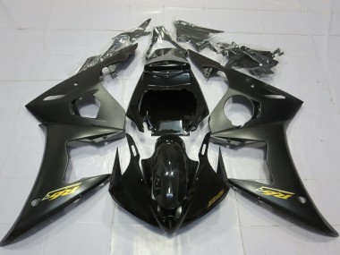Glänzendes Schwarz Matt Schwarz Gold Aufkleber 2003-2004 Yamaha R6 Motorrad Verkleidung