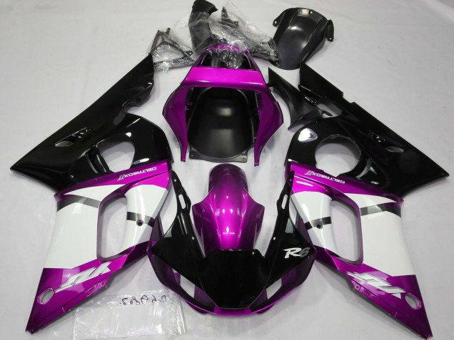 Lila Weiß Glänzendes Schwarz 1998-2002 Yamaha R6 Motorrad Verkleidung