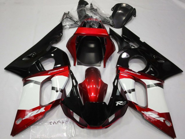 Rot Weiß Glänzendes Schwarz 1998-2002 Yamaha R6 Motorrad Verkleidung