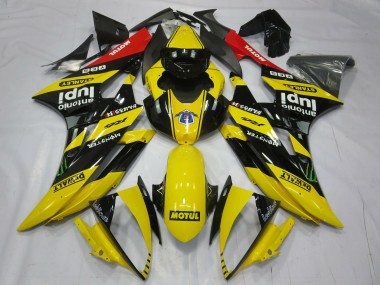 Gelb Schwarz Rot Motul Monster 2006-2007 Yamaha R6 Motorrad Verkleidung