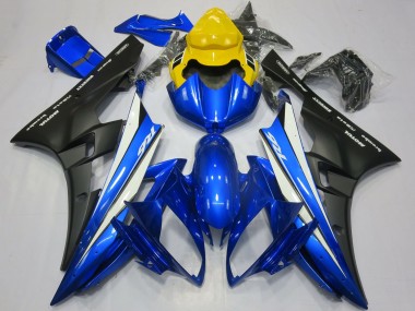 Gelb Blau Weiß Matt Schwarz Motul 2006-2007 Yamaha R6 Motorrad Verkleidung