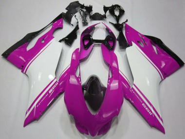 Rosa Weiß Schwarz 2011-2014 Ducati 1199 Motorrad Verkleidung