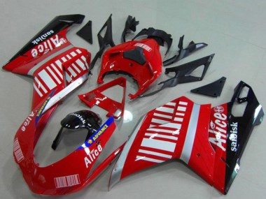 Silber Rot Glänzendes Schwarz Alice Sundisk 2007-2014 Ducati 848 1098 1198 Motorrad Verkleidung