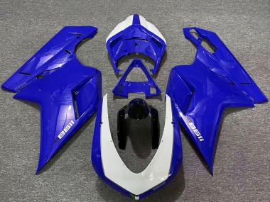 Glänzendes Blau Weiß 2007-2014 Ducati 1198 Motorrad Verkleidung