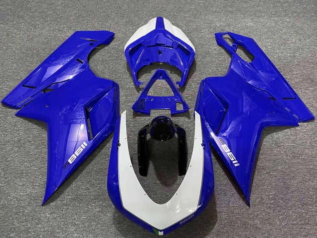 Glänzendes Blau Weiß 2007-2014 Ducati 1198 Motorrad Verkleidung