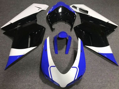 Weiß Blau Glänzendes Schwarz 2007-2014 Ducati 848 1098 1198 Motorrad Verkleidung