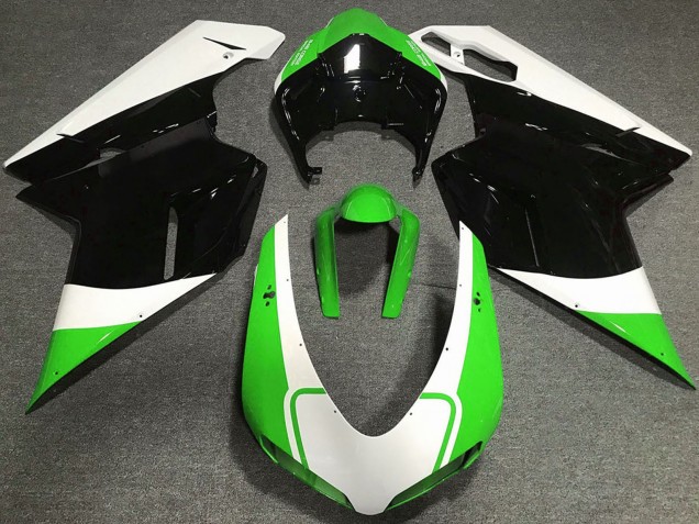Weiß Grün Glänzendes Schwarz 2007-2014 Ducati 848 1098 1198 Motorrad Verkleidung