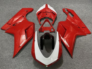 Rot Weiß Schwarz 2007-2014 Ducati 1198 Motorrad Verkleidung