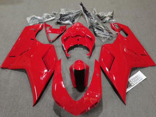 Glänzendes Rot Schlichtes 2007-2014 Ducati 848 1098 1198 Motorrad Verkleidung