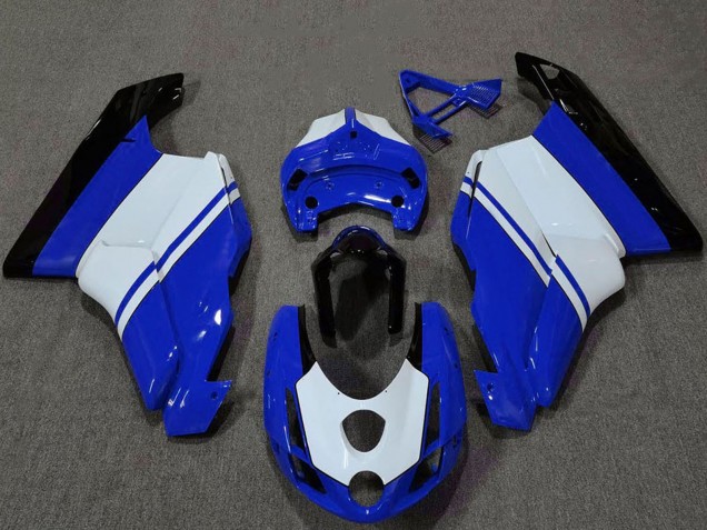 Weiß Blau Glänzendes Schwarz 2003-2004 Ducati 749 999 Motorrad Verkleidung