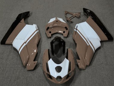 Weiß Braun Glänzendes Schwarz 2003-2004 Ducati 749 999 Motorrad Verkleidung