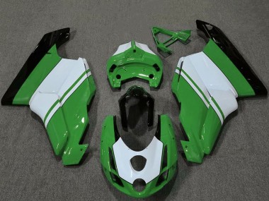 Weiß Grün Glänzendes Schwarz 2003-2004 Ducati 749 999 Motorrad Verkleidung