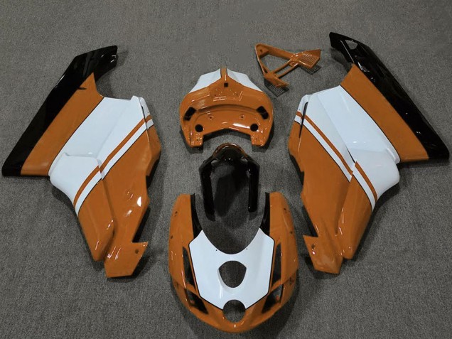 Weiß Orange Glänzendes Schwarz 2003-2004 Ducati 749 999 Motorrad Verkleidung