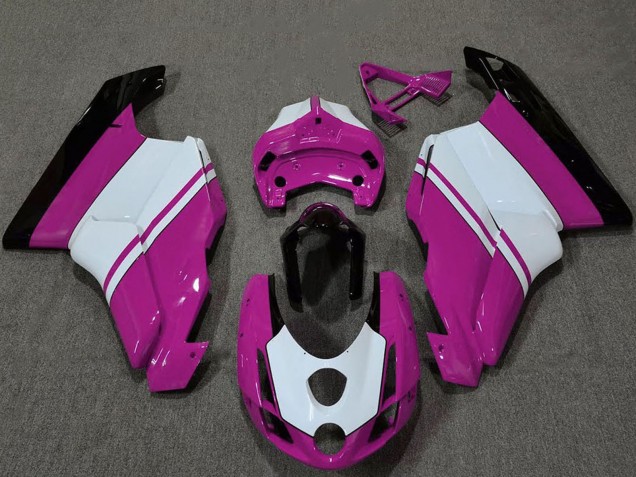 Weiß Rosa Glänzendes Schwarz 2003-2004 Ducati 749 999 Motorrad Verkleidung