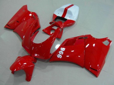 Glänzendes Rot Weiß 1993-2005 Ducati 996 Motorrad Verkleidung