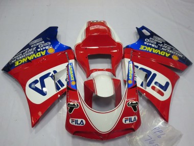 Weiß Rot Blau Fila 1993-2005 Ducati 748 916 996 998 Motorrad Verkleidung
