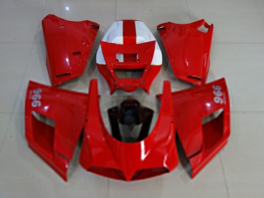 Glänzendes Rot Weiß Schwarz 1993-2005 Ducati 996 Motorrad Verkleidung