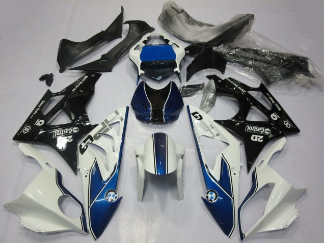 Weiß Blau Glänzendes Schwarz 2017-2018 BMW S1000RR Motorrad Verkleidung