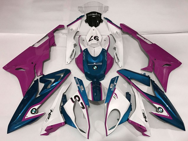 Weiß Lila Blau 2009-2014 BMW S1000RR Motorrad Verkleidung