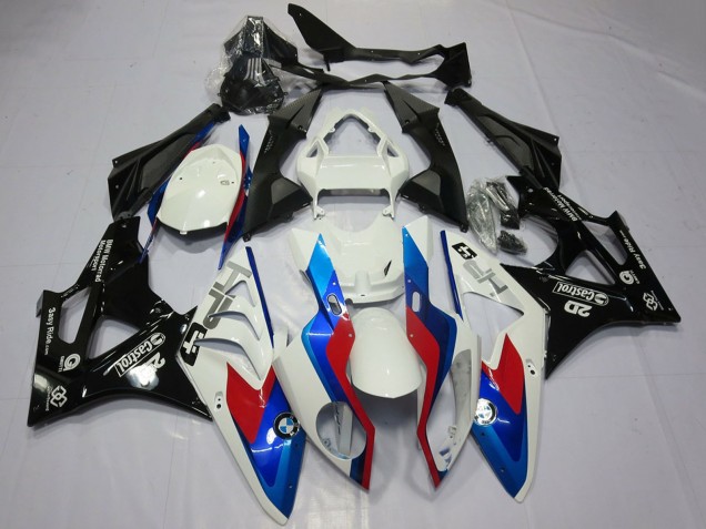 Weiß Rot Blau Glänzendes Schwarz Castrol OEM Stil 2009-2014 BMW S1000RR Motorrad Verkleidung