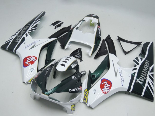 Weiß Glänzendes Schwarz HPi 2009-2012 Triumph Daytona 675 Motorrad Verkleidung